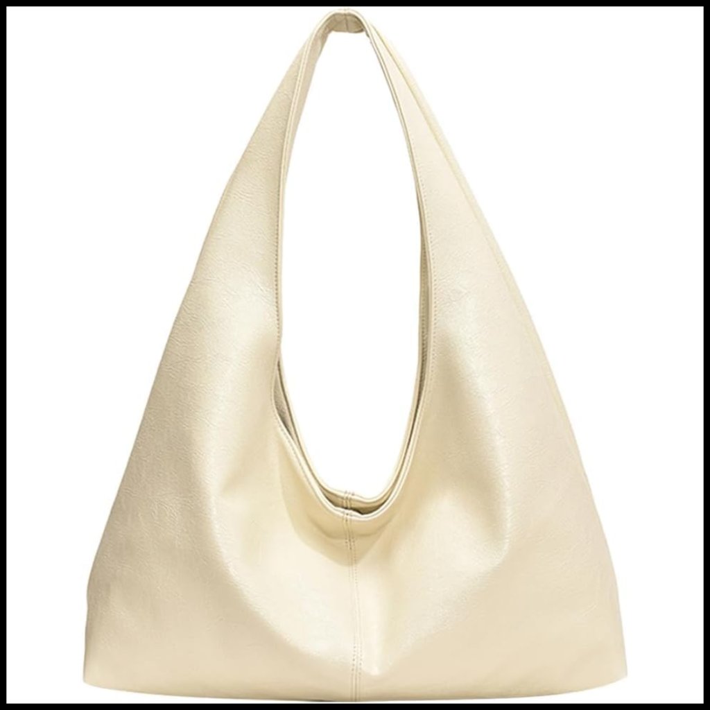 Slouchy Hobo Tote Bag Faux Leather Spacious Work Tote Boho Vintage Style